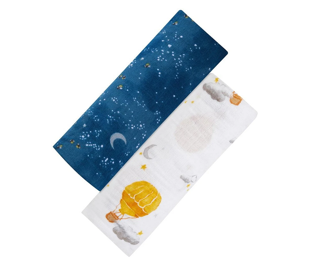 Malabar Baby Baby Gots Certified Organic Muslin Swaddle - Two-Pack Gift Set