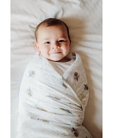 Malabar Baby Baby Gots Certified Organic Cotton Muslin Swaddle, Magical Feathers
