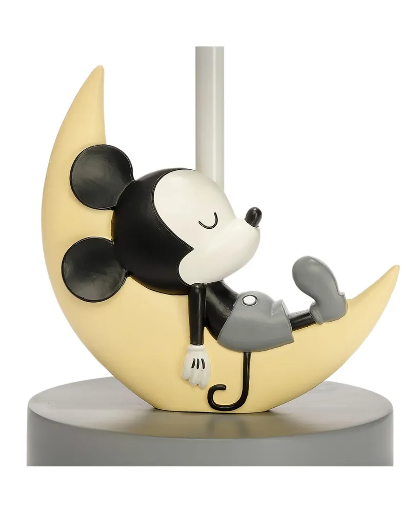 Lambs & Ivy Disney Baby Mickey Mouse Gray Celestial Lamp with Shade & Bulb