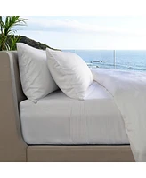 Cariloha Resort 4-Piece Sateen Sheet Set | White | Queen | Viscose Material | Thermal-Regulating, Extra Soft Cooling Sheets