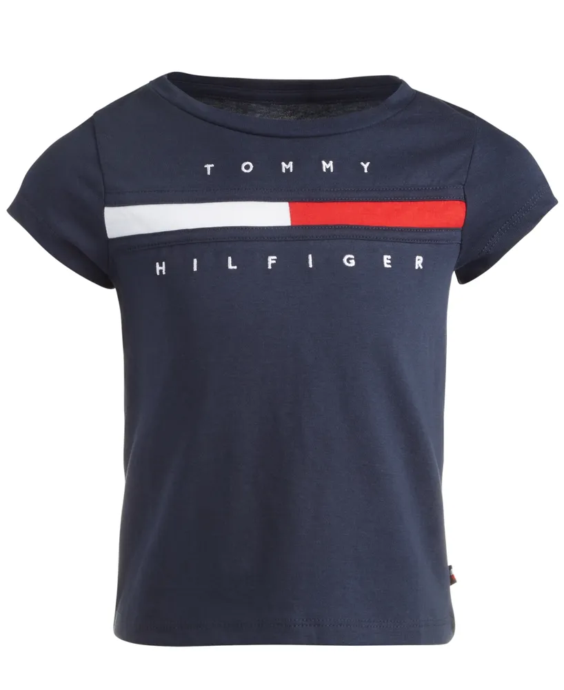 Tommy Hilfiger Big Girls Logo Crewneck Short-Sleeve T-Shirt