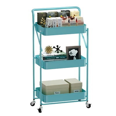 4 tier Rolling Utility Cart with Lockable Wheels