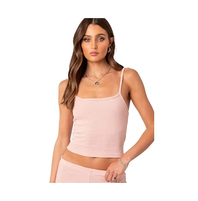 Women's Ella Waffle Tank Top - Light