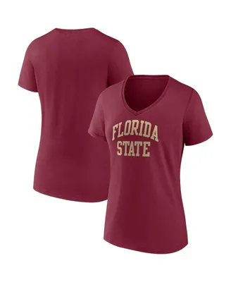 Women's Fanatics Garnet Florida State Seminoles Basic Arch V-Neck T-shirt