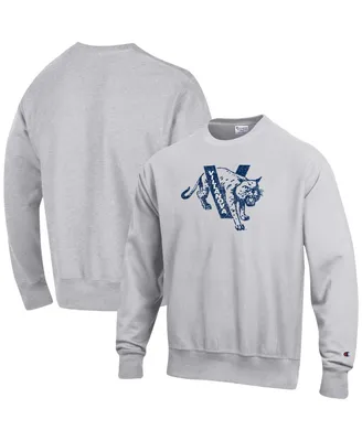 Men's Champion Heathered Gray Villanova Wildcats Vault Logo Reverse Weave Pullover Sweatshirt