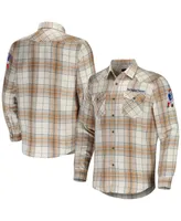 Men's Nfl x Darius Rucker Collection by Fanatics Tan New England Patriots Flannel Long Sleeve Button-Up Shirt