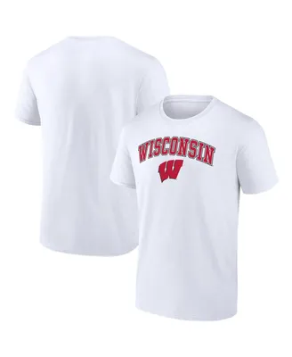 Men's Fanatics White Wisconsin Badgers Campus T-shirt