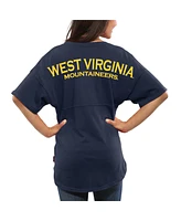 Women's Navy West Virginia Mountaineers Spirit Jersey Oversized T-shirt