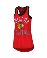 Women's G-iii 4Her by Carl Banks Red Chicago Blackhawks First Base Racerback Scoop Neck Tank Top