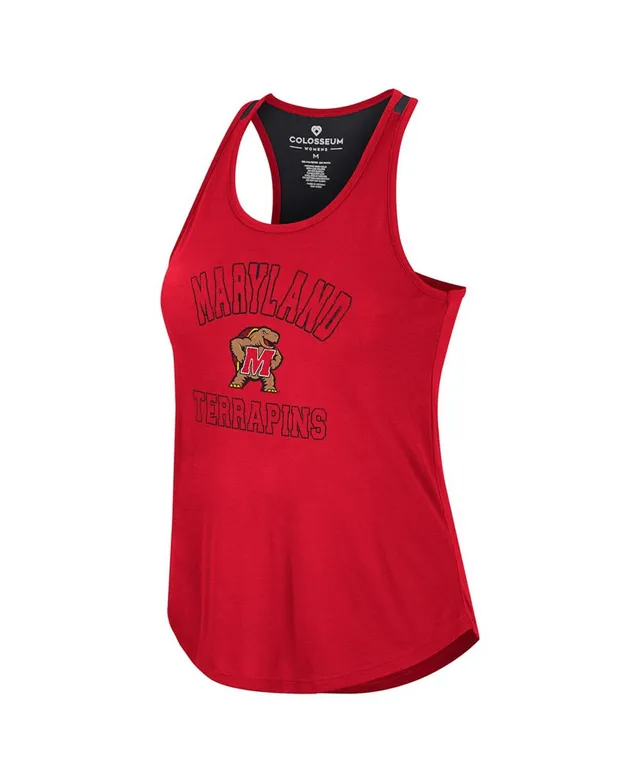 Women's Colosseum Red Maryland Terrapins Tunic Pullover Hoodie