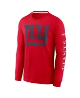 Men's Nike Red New York Giants Fashion Tri-Blend Long Sleeve T-shirt