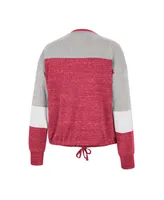 Women's Colosseum Red Wisconsin Badgers Joanna Tie Front Long Sleeve T-shirt