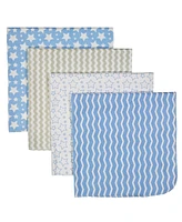 Jesse & Lulu Baby Boys Striped Blankets, 5 Piece Set