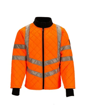 RefrigiWear Big & Tall Hi Vis Diamond Quilted Water Repellent Jacket