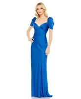 Women's Ieena Charmeuse Cap Sleeve Empire Waist Gown