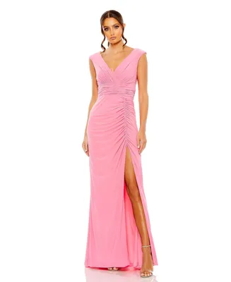 Women's Ieena Sleeveless Side Ruched Slit Gown