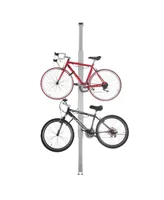 Bike Rack - Adjustable Aluminum Bicycle Hanger for 2 Bikes - Floor to Ceiling Tension Mount Bike Storage or Display