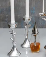 Nambe Judaica 8" Tree of Life Sabbath Candlesticks