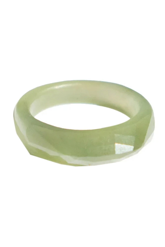 seree Dia - Structured green jade ring