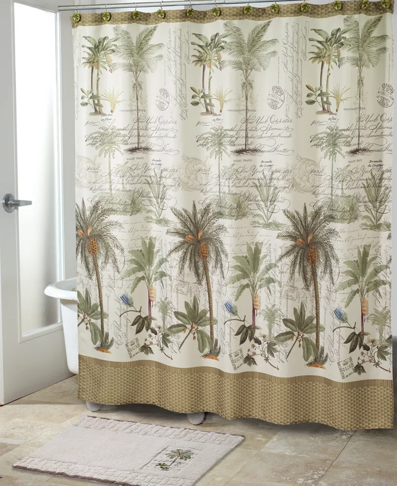 Avanti Colony Palm Tree Printed Shower Curtain, 72" x 72"