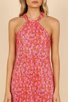 Petal and Pup Women's Melody Plisse Halter Mini Dress