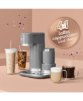 Mr. Coffee 4-in-1 Single-Serve Latte Lux, Iced Hot Coffee Maker with Milk Frother