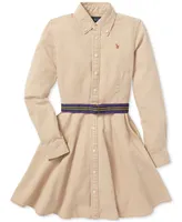 Polo Ralph Lauren Big Girls Belted Cotton Chino Shirtdress