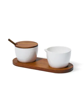 Nambe Duets Sugar and Creamer 4 Piece Set