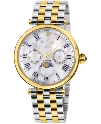 GV2 by Gevril Women's Florence Swiss Quartz Two-Tone Stainless Steel Watch 36mm