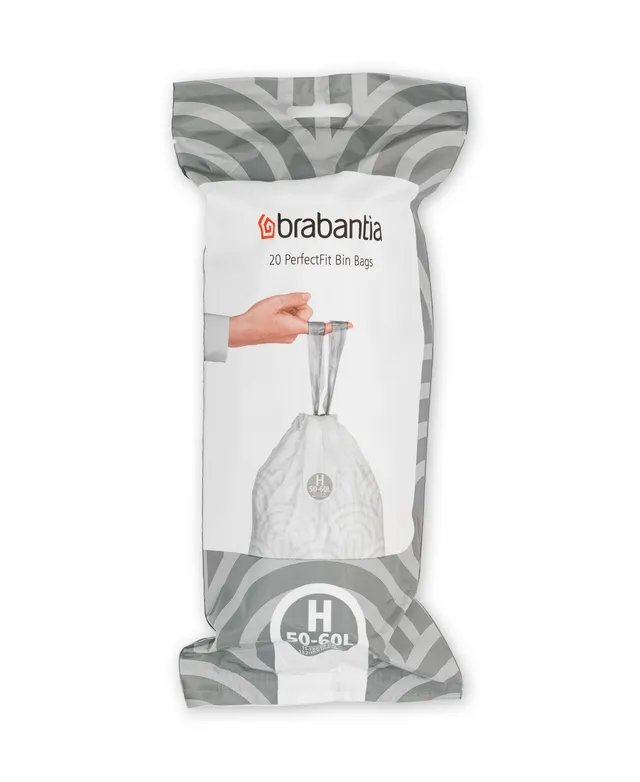 Brabantia PerfectFit Trash Bags, Code J, 5.3-6.6 Gallon, 20-25 Liter, 120 Trash  Bags