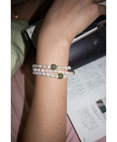 seree Isa - Pearl and green jade bracelet