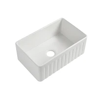 Streamdale Furniture Fireclay L X W Farmhouse Kitchen Sink With Grid And Strainer