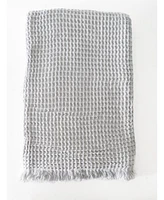 Anaya Home Soft Grey Turkish Cotton Waffle Throw Blanket 50x70