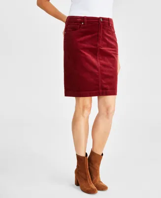 Style & Co Women's Corduroy Back Skirt, Created for Macy's