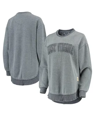 Women's Pressbox Navy West Virginia Mountaineers Ponchoville Pullover Sweatshirt