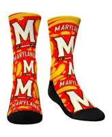 Youth Boys and Girls Rock 'Em Socks Maryland Terrapins Allover Logo and Paint Crew Socks