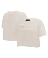 Women's Pro Standard Cream Chicago Bulls Neutral Boxy Crop T-shirt