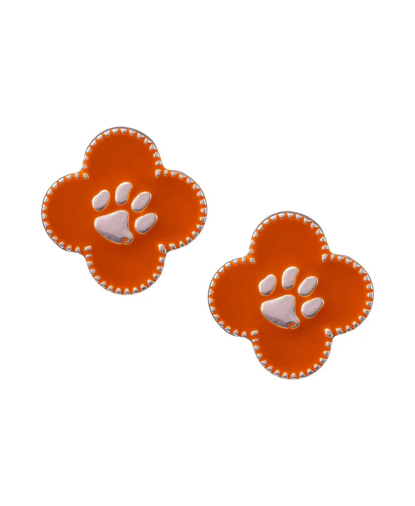 Women's Clemson Tigers Quatrefoil Earrings