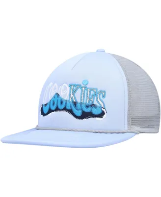 Men's Cookies Light Blue, Gray Upper Echelon Trucker Snapback Hat