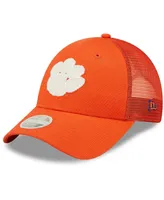 Women's New Era Orange Clemson Tigers 9FORTY Logo Spark Trucker Snapback Hat