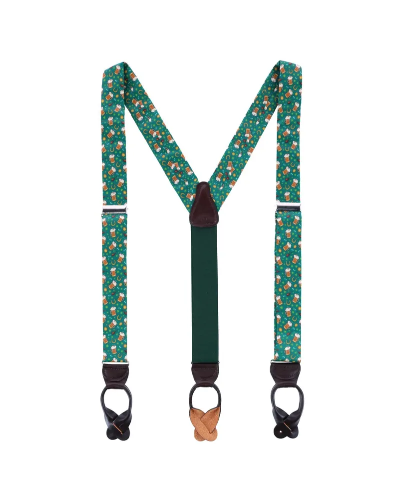 Trafalgar Cheers to St. Patrick's Day Silk Button End Suspenders