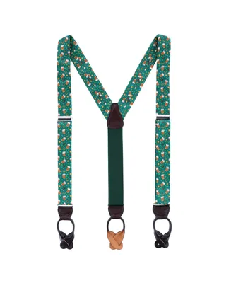 Trafalgar Men's Cheers to St. Patrick's Day Silk Button End Suspenders