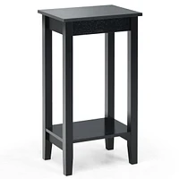 Costway 2-Tier Nightstand End Side Table Coffee Wooden Legs Bedroom