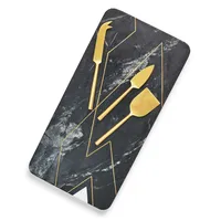 Ambrosia Marble Serving Board With Knives