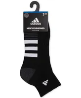 adidas Men's 3-pk. Cushioned Quarter Logo Socks