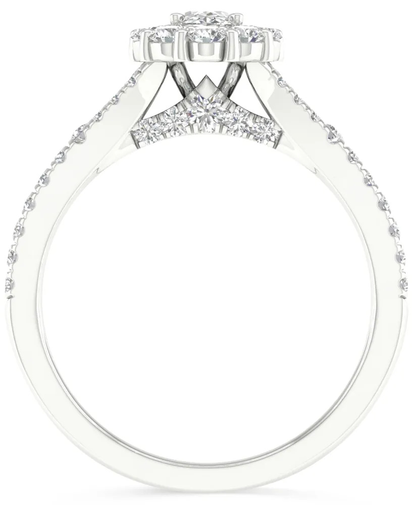 Diamond Oval Halo Engagement Ring (1 ct. t.w.) in 14k White Gold