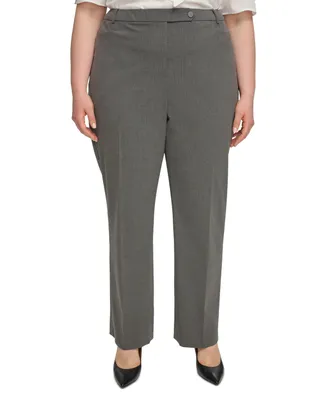 Calvin Klein Plus Size Pinstripe Modern-Fit Pants, Created for Macy's