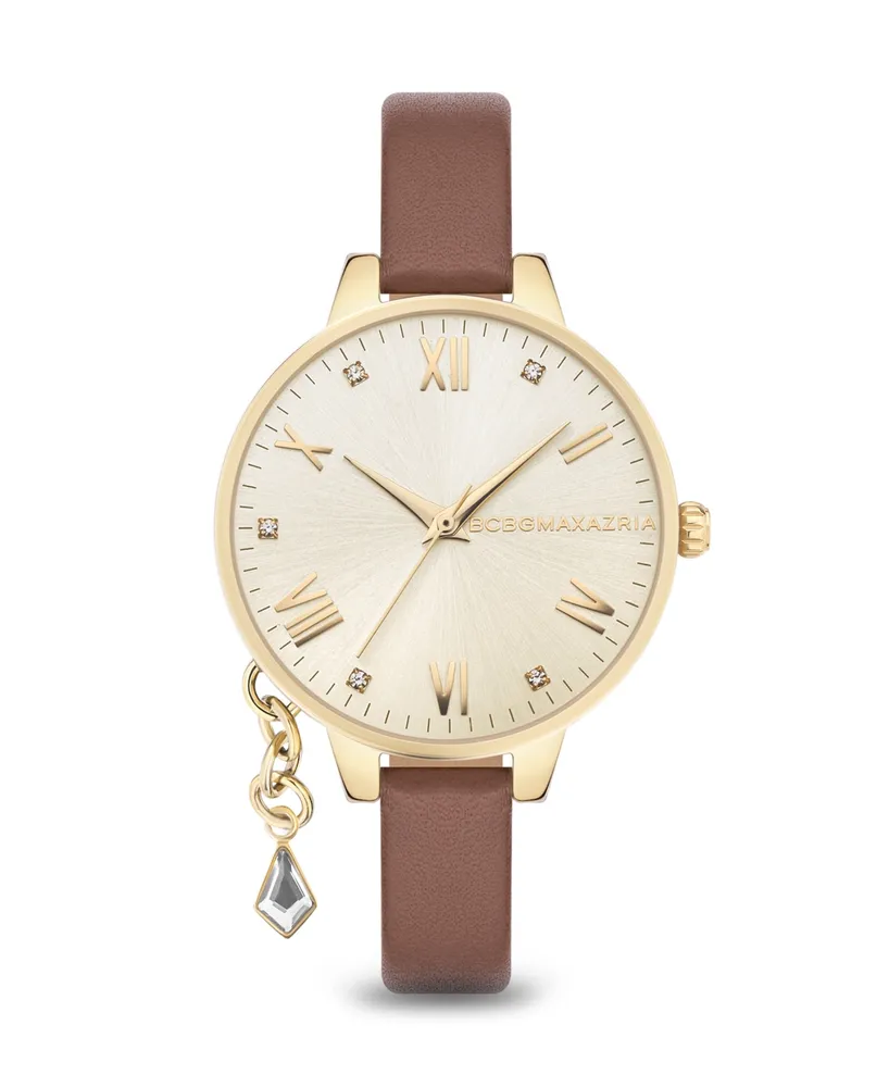 Bcbgmaxazria Women's Analog Tan Leather Strap Watch, 32mm