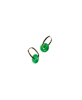 seree Willow — Green jade stone hoop earrings