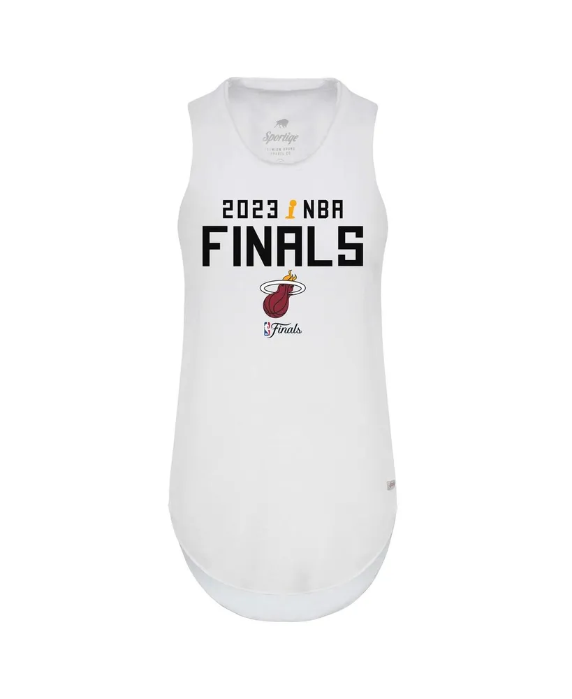 Women's Sportiqe White Miami Heat 2023 Nba Finals Janie Tri-Blend Tank Top